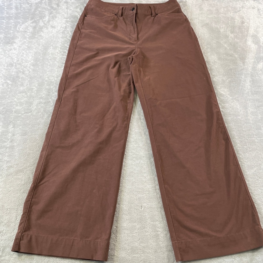 Lululemon City Sleek Wide Leg Pants Womens 31 Brown Preppy Minimalist Casual